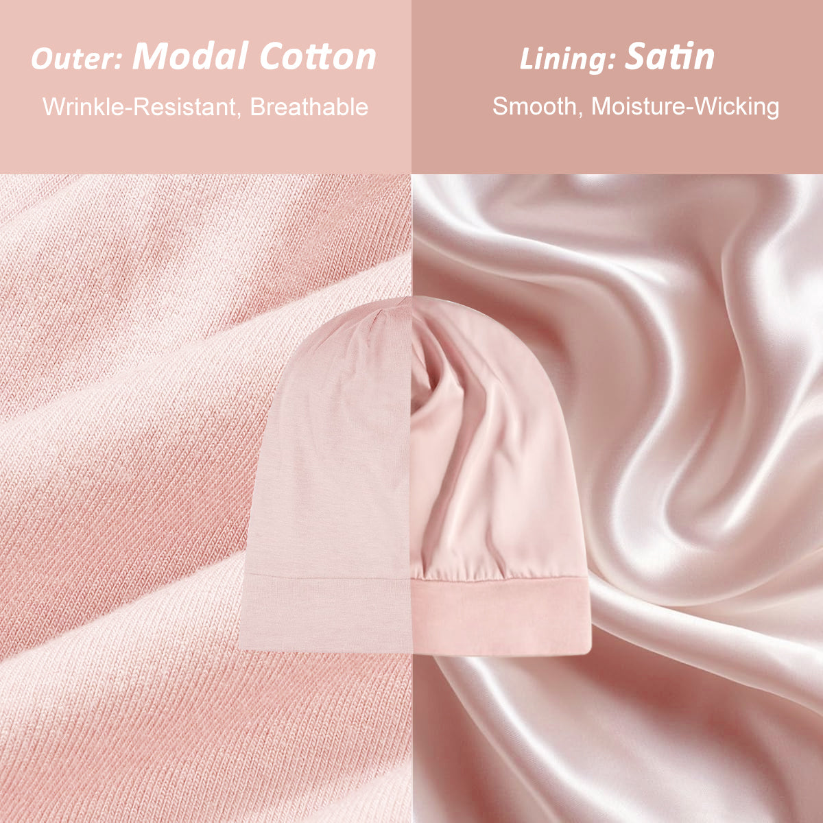 SANNIDHI Sleeping Cap for Women, Bamboo Fiber Silk Hair Care Cap for Sleeping, Stretchy Postpartum Hair Wrap Cap for Long Hair (Pink) SANNIDHI Sleeping Cap for Women, Bamboo Fiber Silk Hair Care Cap for Sleeping, Stretchy Postpartum Hair Wrap Cap for Long Hair (Pink)